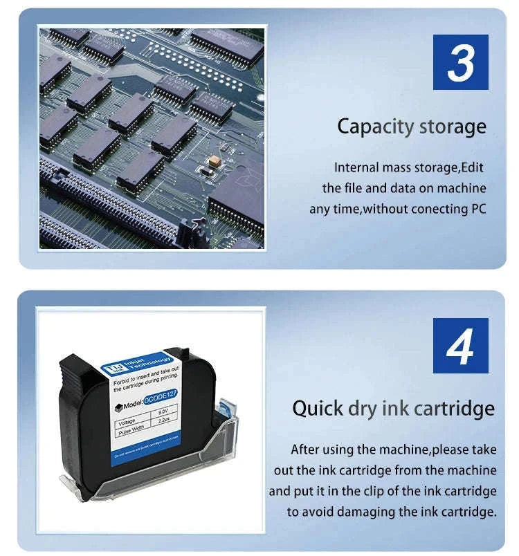 Industrial Inkjet Printer 600dpi QR Barcode Date Coding Machine-12.7mm with 1 ink / EU Plug