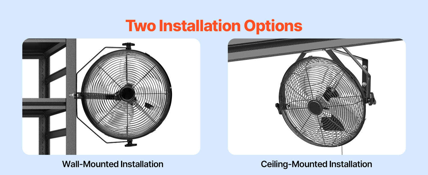 Industrial Wall Mount Fan High Velocity Waterproof Aluminum Blades for Workshop Warehouse Greenhouse-95 W / United States