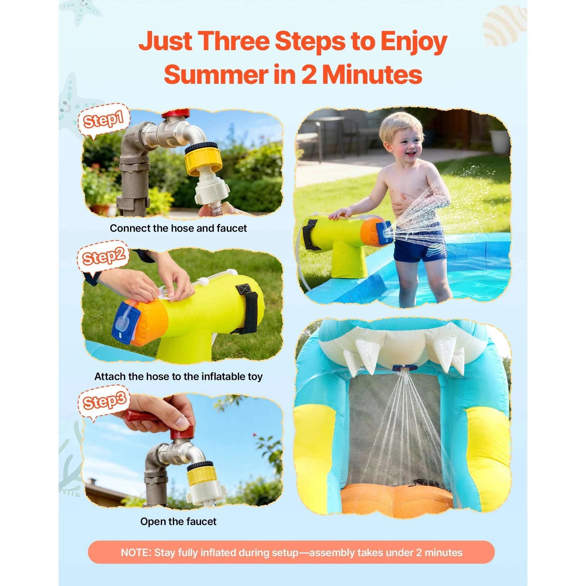 Inflatable Bounce House Water Slide with Splash Pool & Climbing Wall-11.6 x 13.1 x 7.7 ft / United States