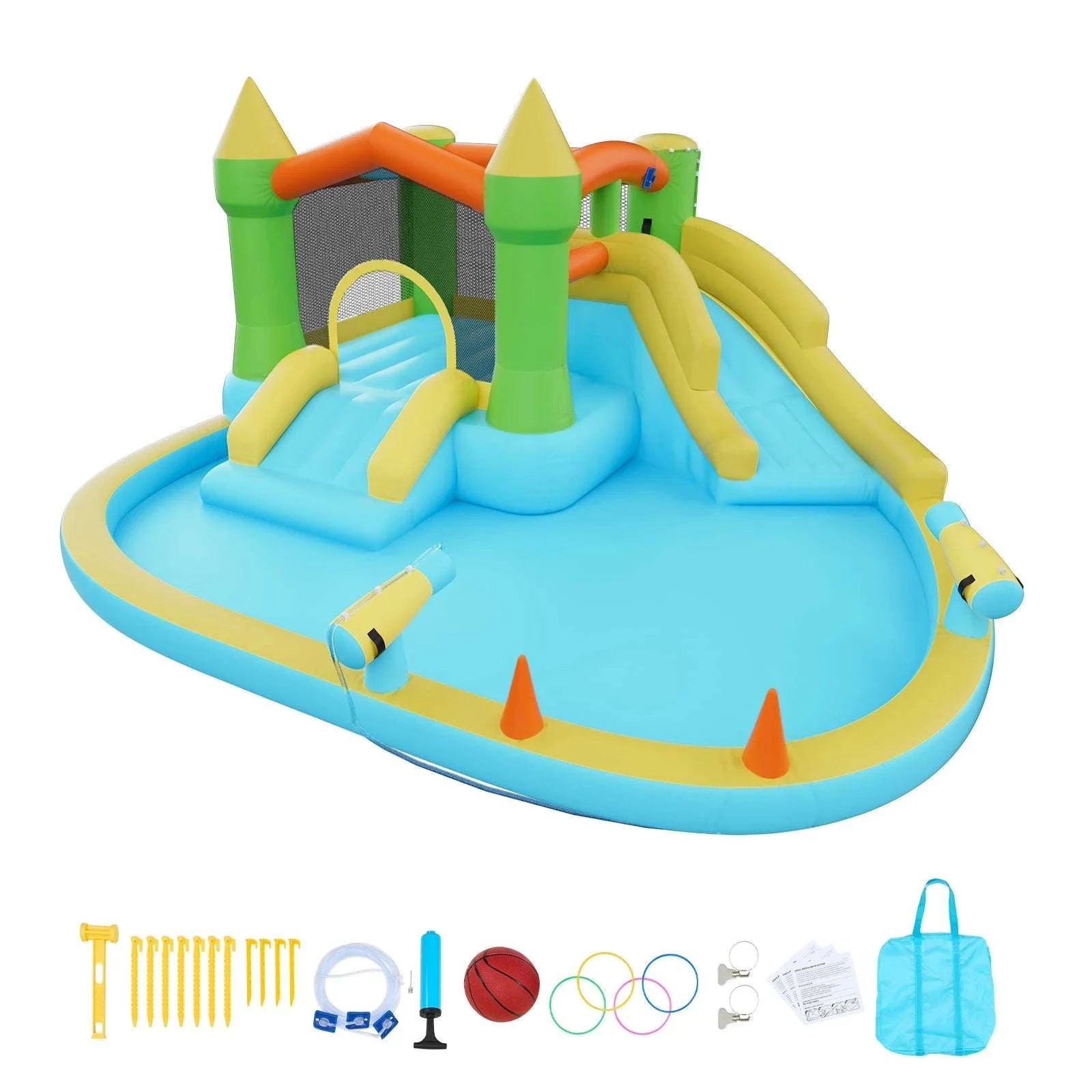 Inflatable Bounce House Water Slide with Splash Pool & Games-12.5 x 13.1 x 6.5 ft / United States