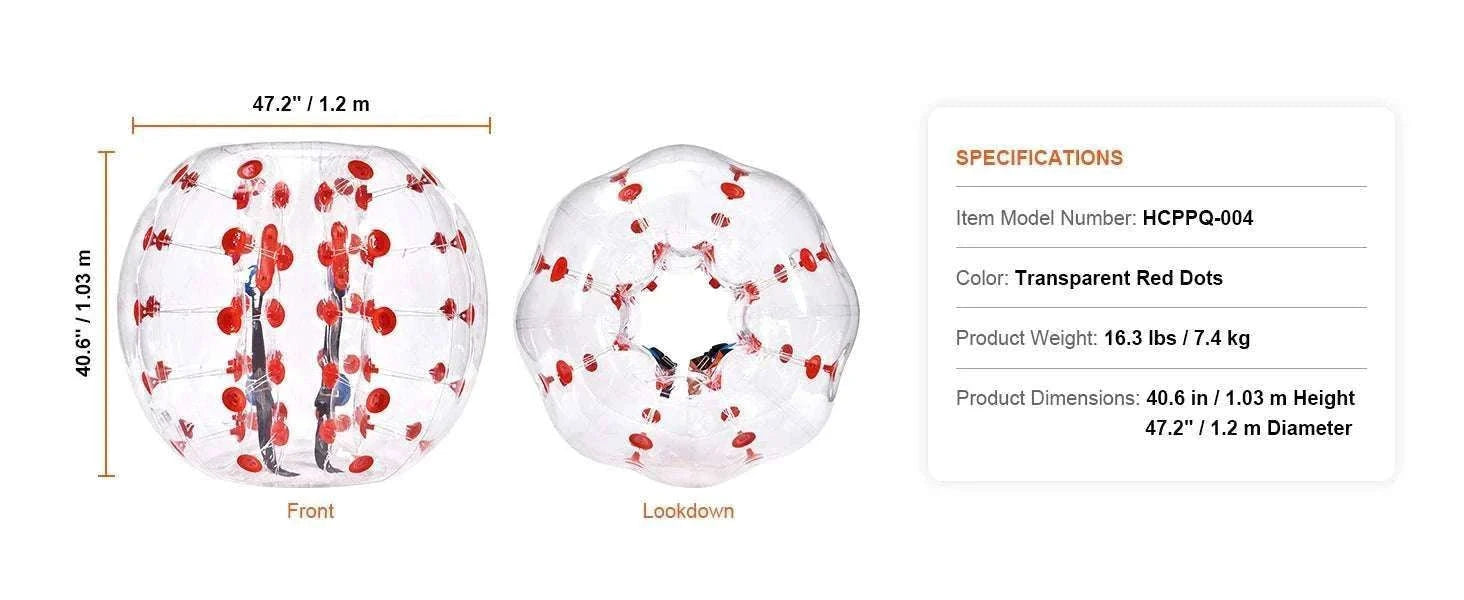 Inflatable Bumper Ball 4FT Bubble Soccer Ball for Teens & Adults-transparent 1pcs / CZECH REPUBLIC
