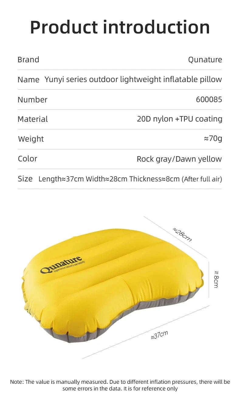 Inflatable Camping Pillow Lightweight Travel Pillow for Hiking & Flights-600085002