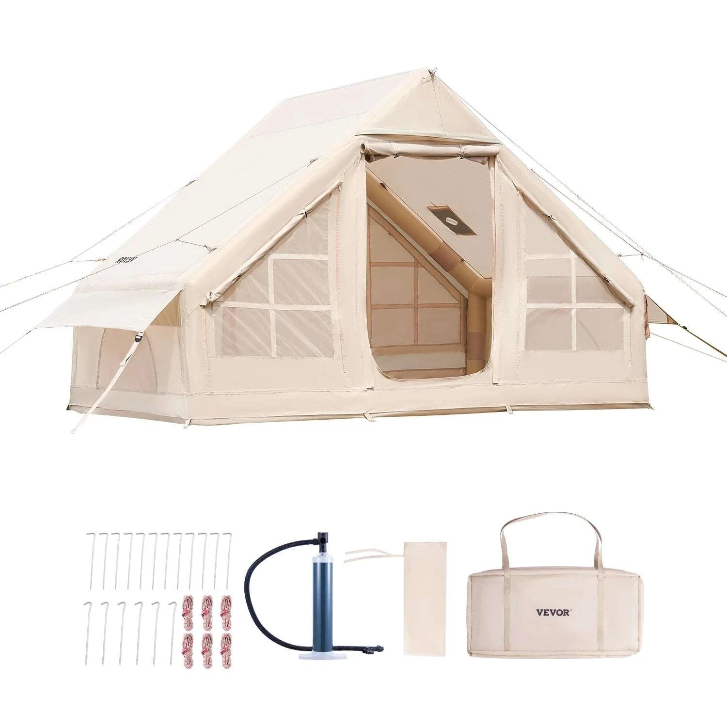 Inflatable Camping Tent with Pump, 3-5 Person Waterproof Oxford Tent-3x3.1m / United States
