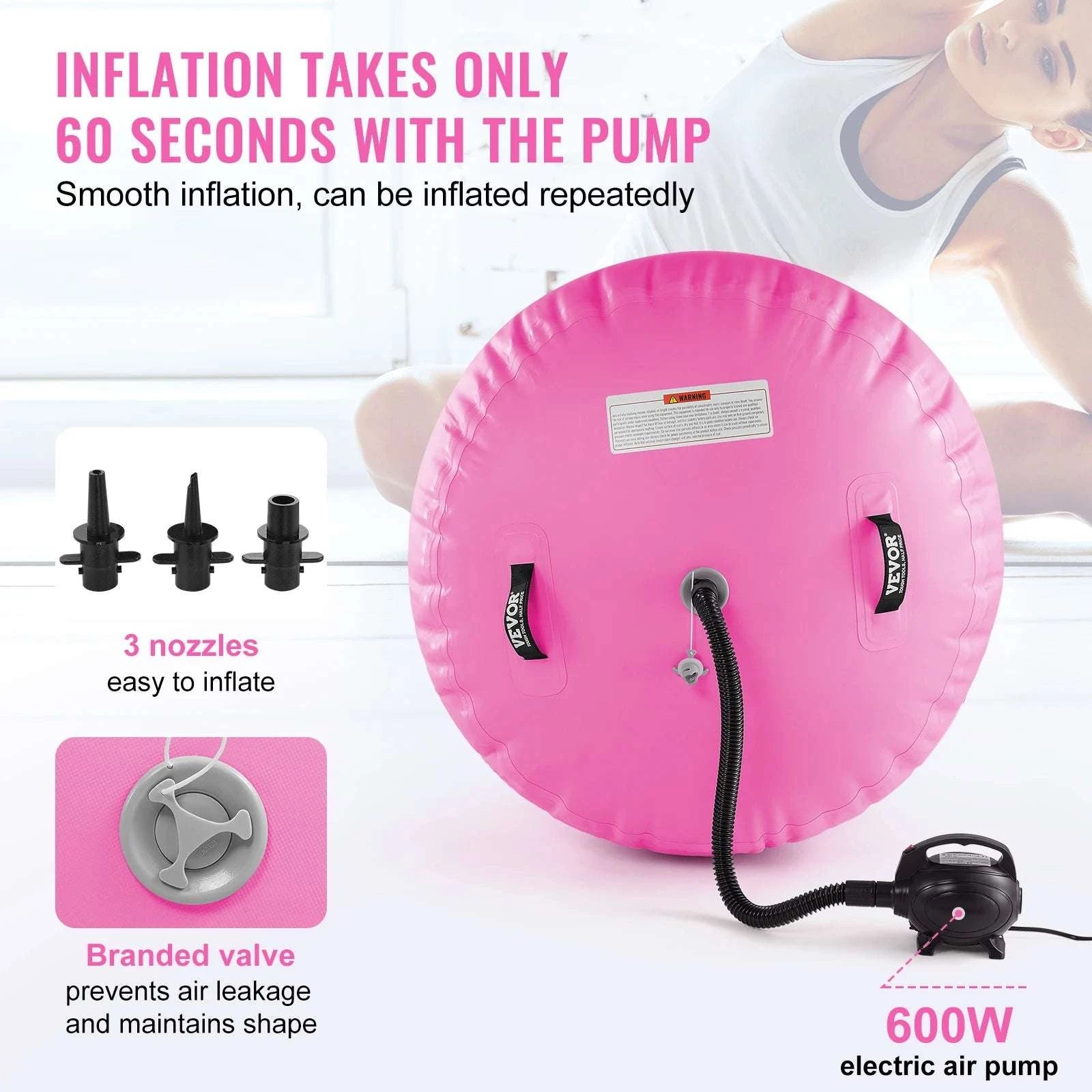 Inflatable Gymnastics Air Mat Set with Pump & Roller for Training-10ft / United States