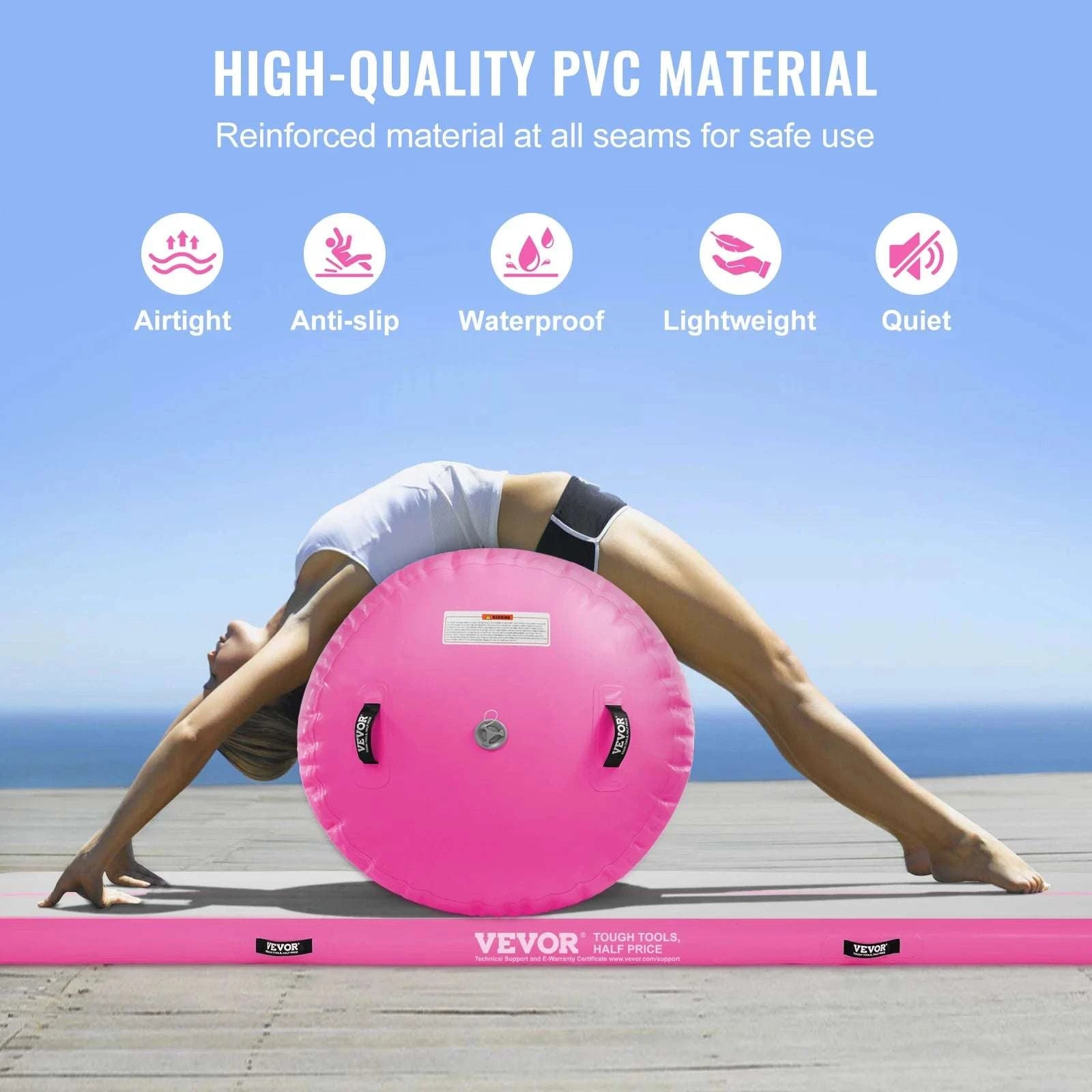 Inflatable Gymnastics Air Mat Set with Pump & Roller for Training-10ft / United States