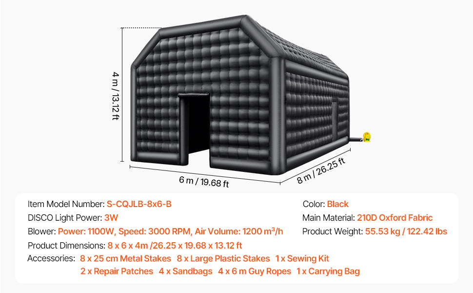 Inflatable Party Tent with Blower and Sandbags