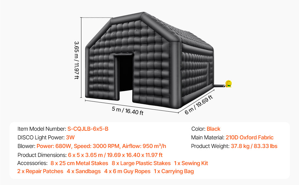 Inflatable Party Tent with Blower and Sandbags