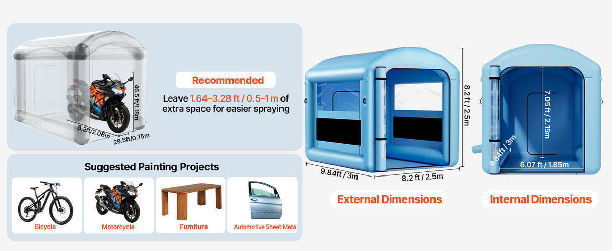 Inflatable Paint Booth with Blower and Air Filter System-E 12m x5m x4m / spain