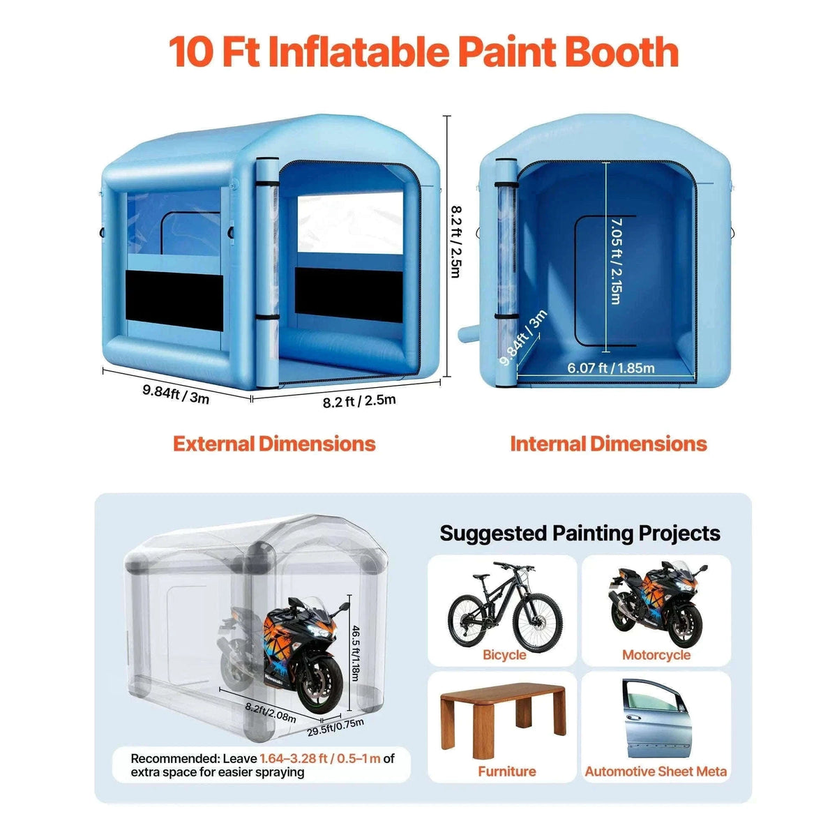 Inflatable Paint Booth with Blower and Air Filter System-E 12m x5m x4m / spain