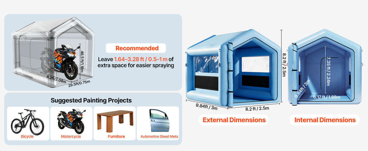 Inflatable Paint Booth with Blower and Air Filter System-E 12m x5m x4m / spain