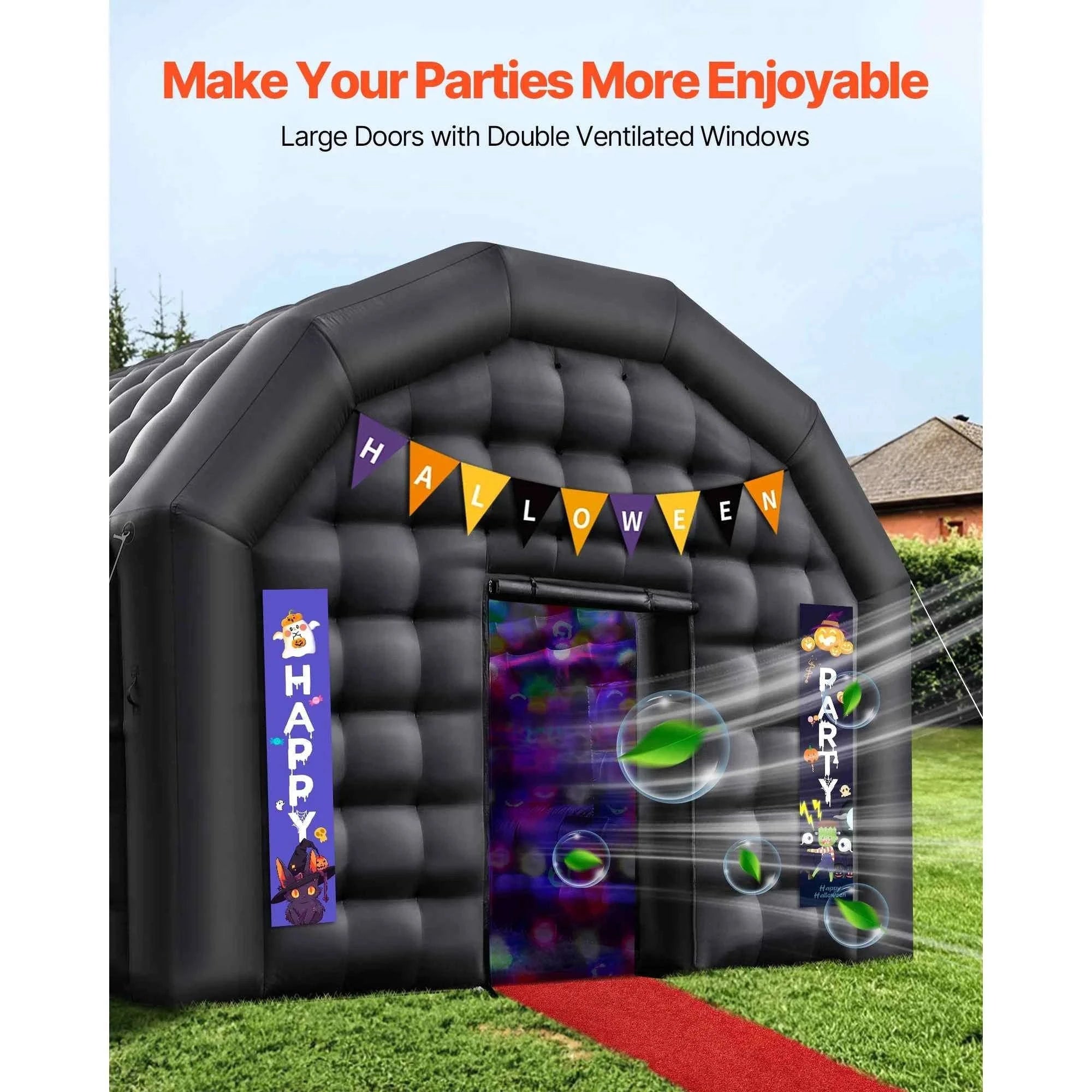 Inflatable Party Tent with Blower and Sandbags-8x6x4m White Dome / United States