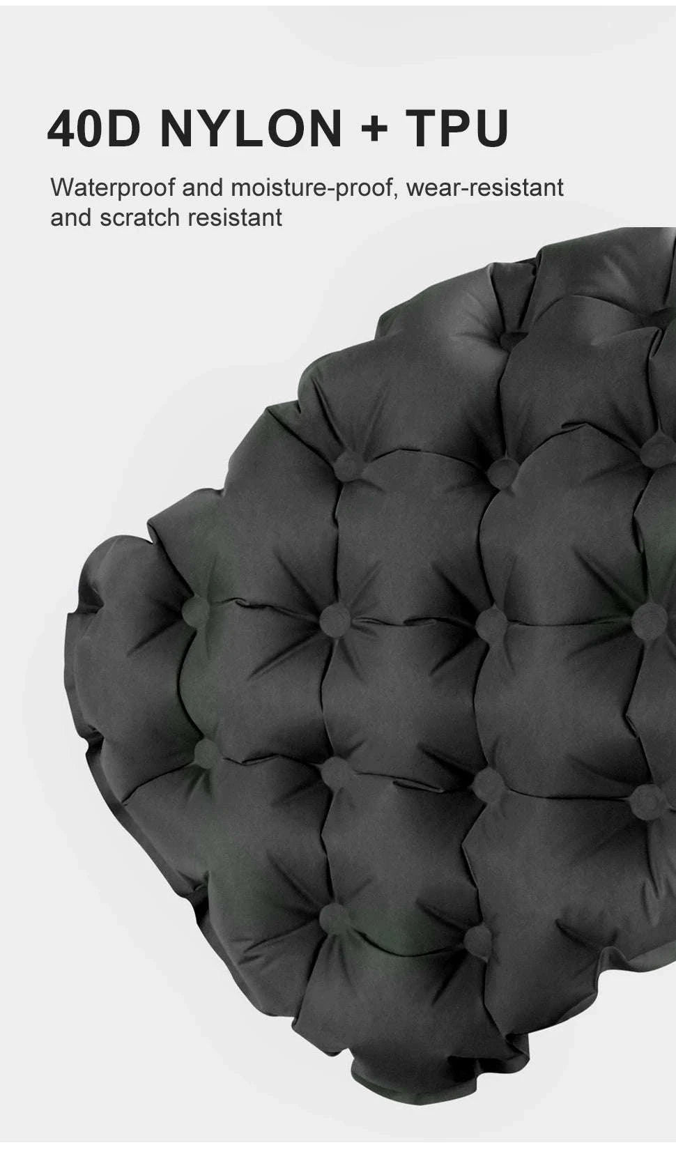 Inflatable Sitting Pad for Camping, Hiking and Backpacking-Black