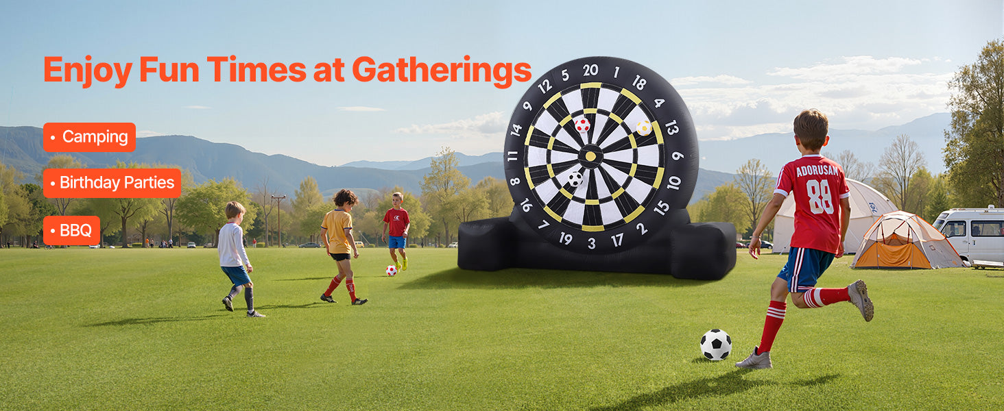 Giant Inflatable Soccer Dart Board Game with Balls & Pump