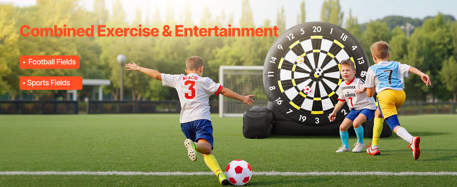 Giant Inflatable Soccer Dart Board Game with Balls & Pump