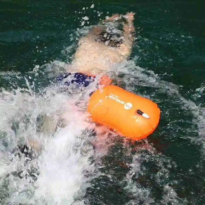 Inflatable Swim Buoy for Open Water Safety-orange