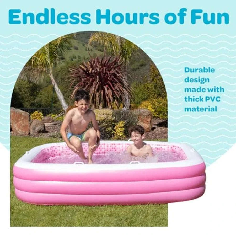 Inflatable Swimming Pool with Soft Padded Floor and Handles-United States