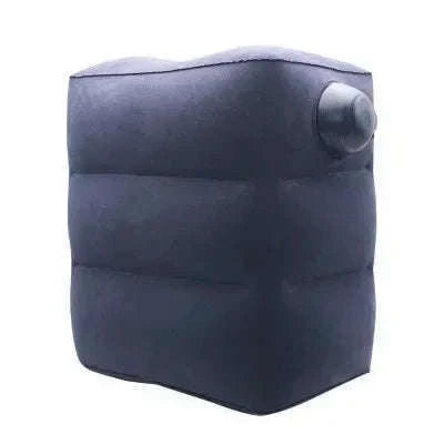 Inflatable Travel Footrest Pillow for Planes, Cars & Kids Comfort-3 layer-Blue