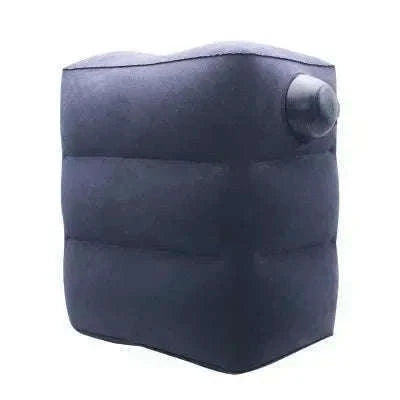 Inflatable Travel Footrest Pillow for Planes, Cars & Kids Comfort-3 layer-Blue