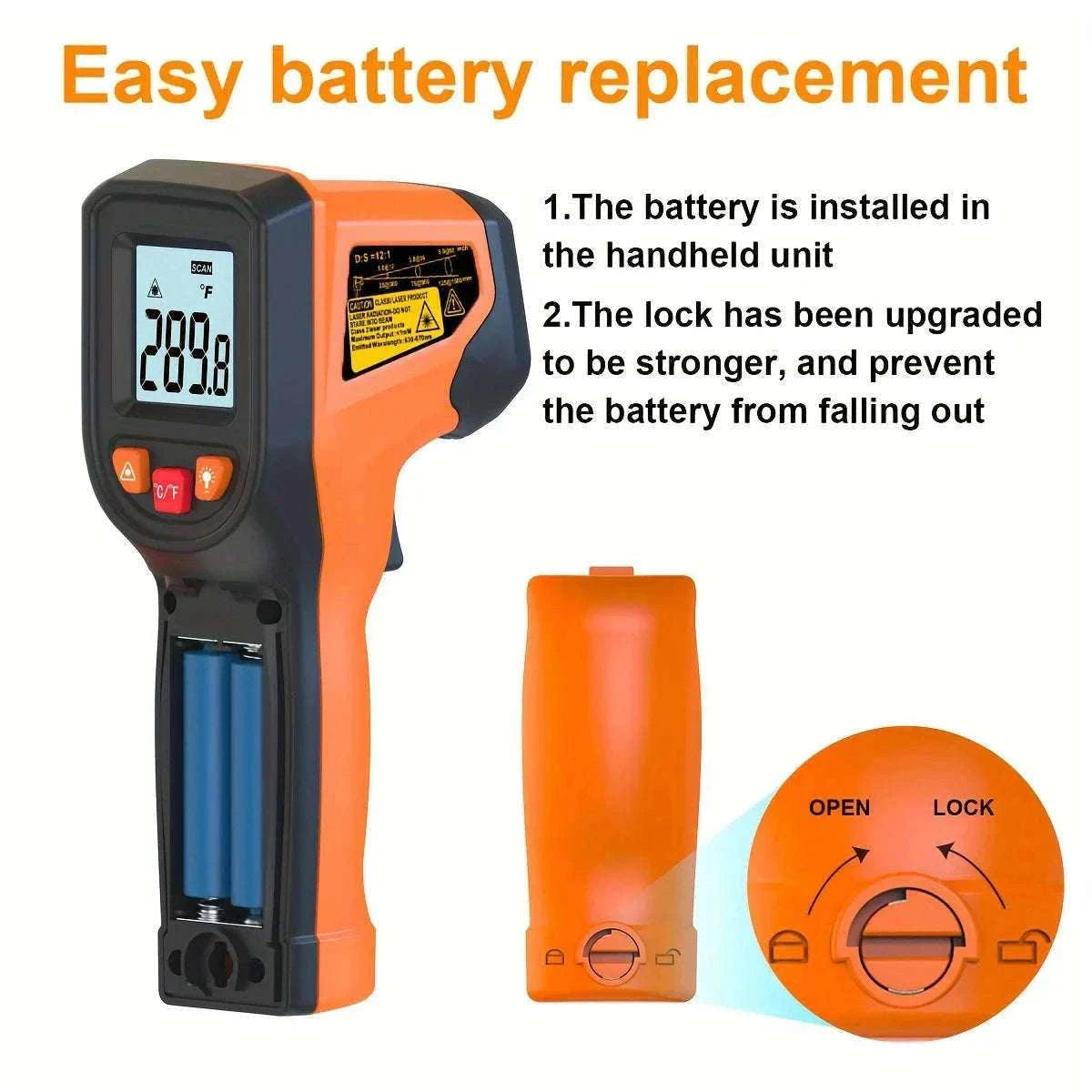 Infrared Laser Temperature Gun -50°C to 600°C Digital IR Thermometer-T600A