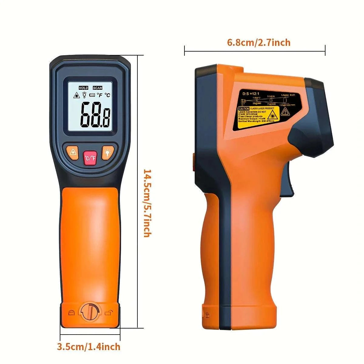 Infrared Laser Temperature Gun -50°C to 600°C Digital IR Thermometer-T600A