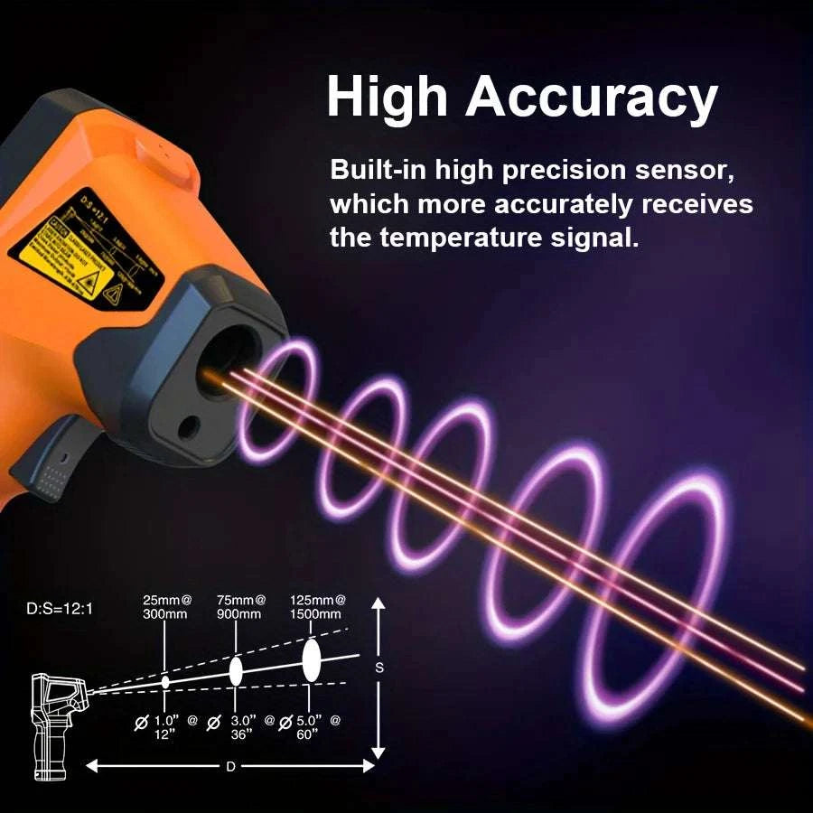 Infrared Laser Temperature Gun -50°C to 600°C Digital IR Thermometer-T600A