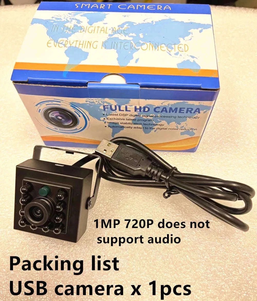 Infrared USB Camera with 1080P Night Vision Mini Metal Case-1944P 5MP / 3.6mm