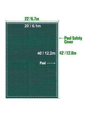 Inground Pool Safety Cover 16x28 ft Mesh Winter Protection-For 20x40ft Pool / france