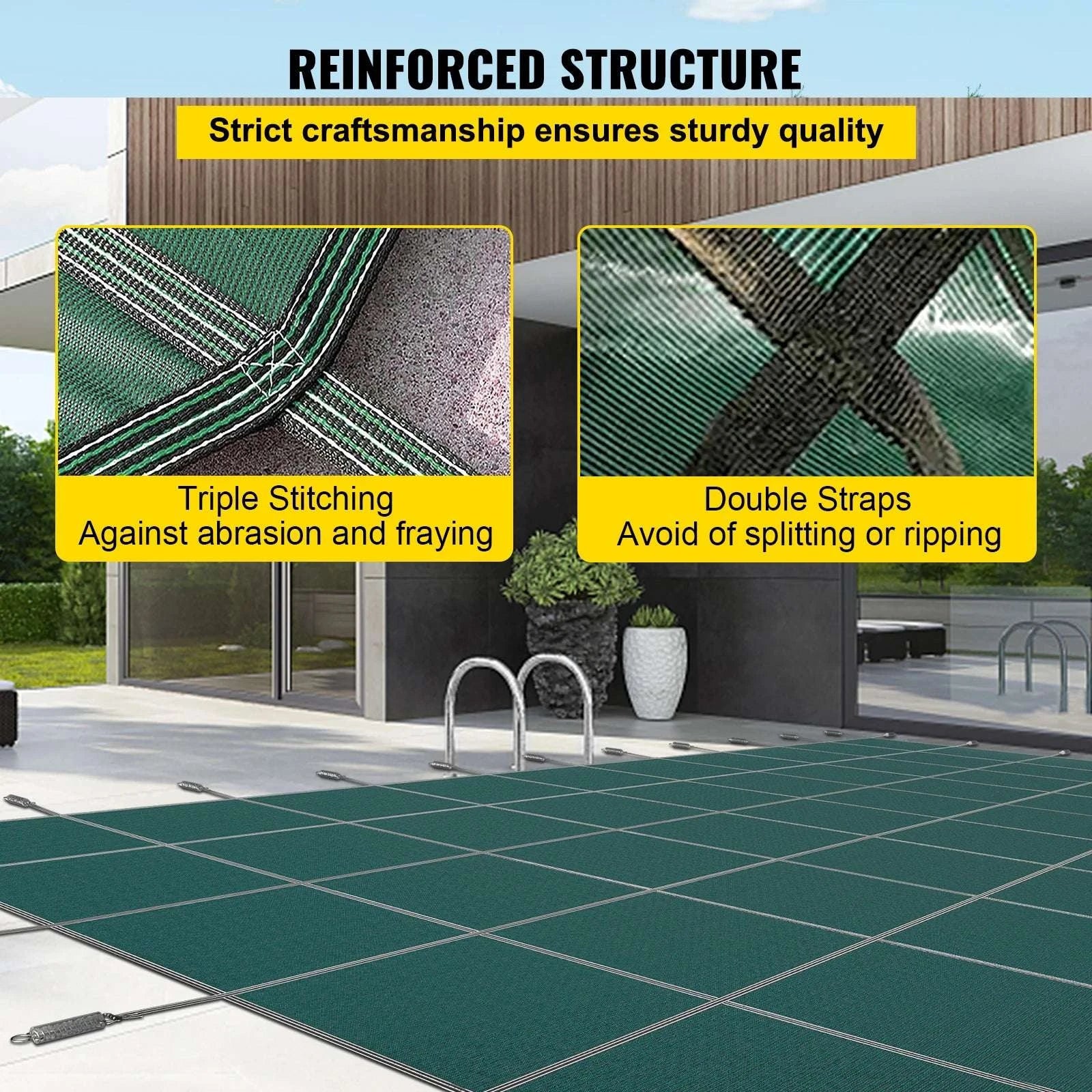 Inground Pool Safety Cover 16x28 ft Mesh Winter Protection-For 20x40ft Pool / france