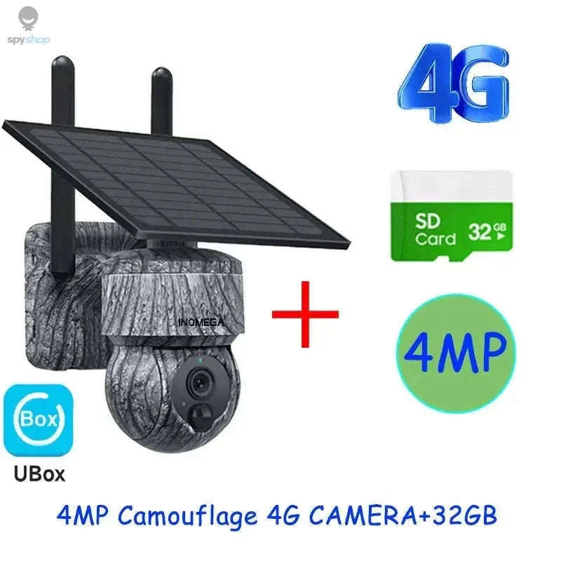 INQMEGA Solar PTZ Security Camera 5MP Wireless Night Vision-5MP WIFI 128GB / Saudi Arabia
