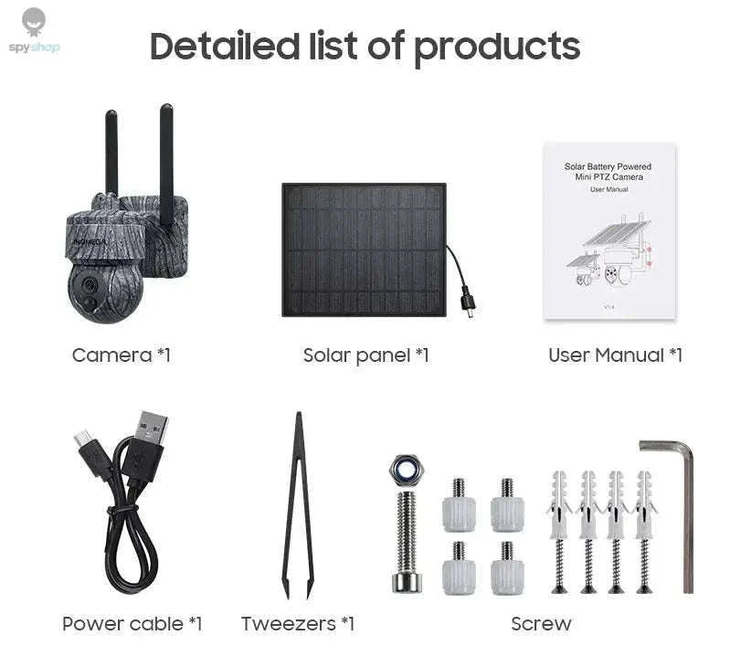 INQMEGA Solar PTZ Security Camera 5MP Wireless Night Vision-5MP WIFI 128GB / Saudi Arabia