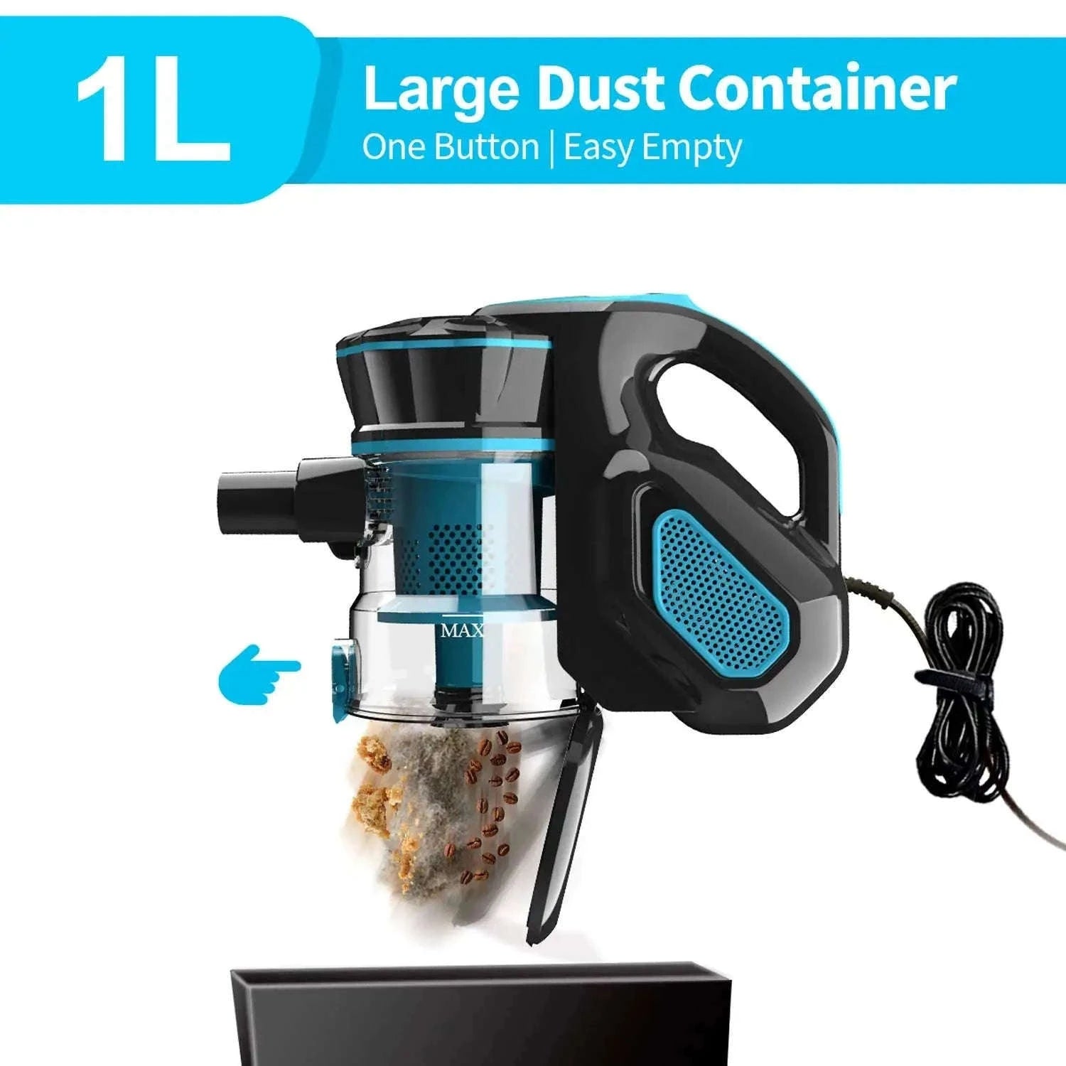 INSE I5 Corded Stick Vacuum 600W 18Kpa Lightweight 2-in-1 Cleaner-Red / EU / GERMANY