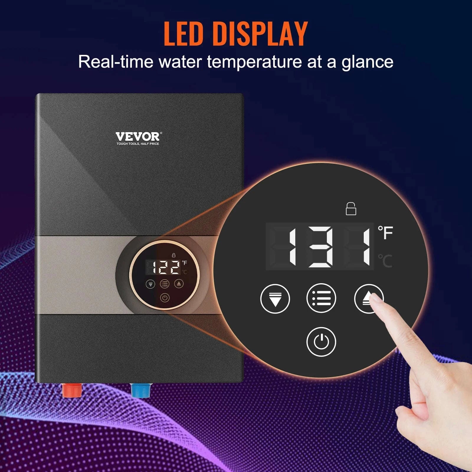 Instant Electric Water Heater 8 kW Digital Display Wall Mounted-14kw / United States