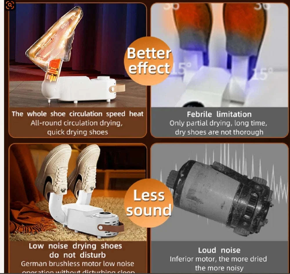 Intelligent Shoe Dryer with Deodorizing and Sterilizing Technology-White EU / EU / China Mainland