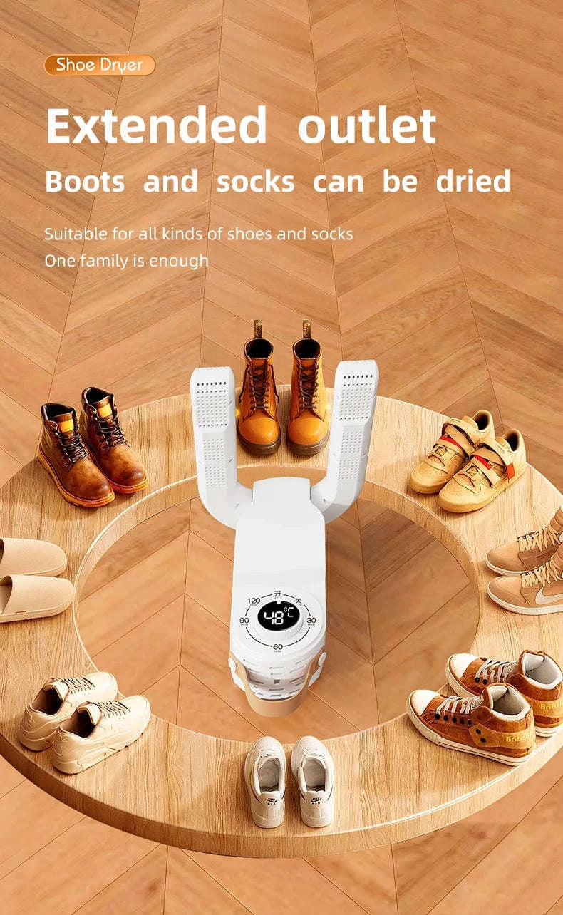 Intelligent Shoe Dryer with Deodorizing and Sterilizing Technology-White EU / EU / China Mainland