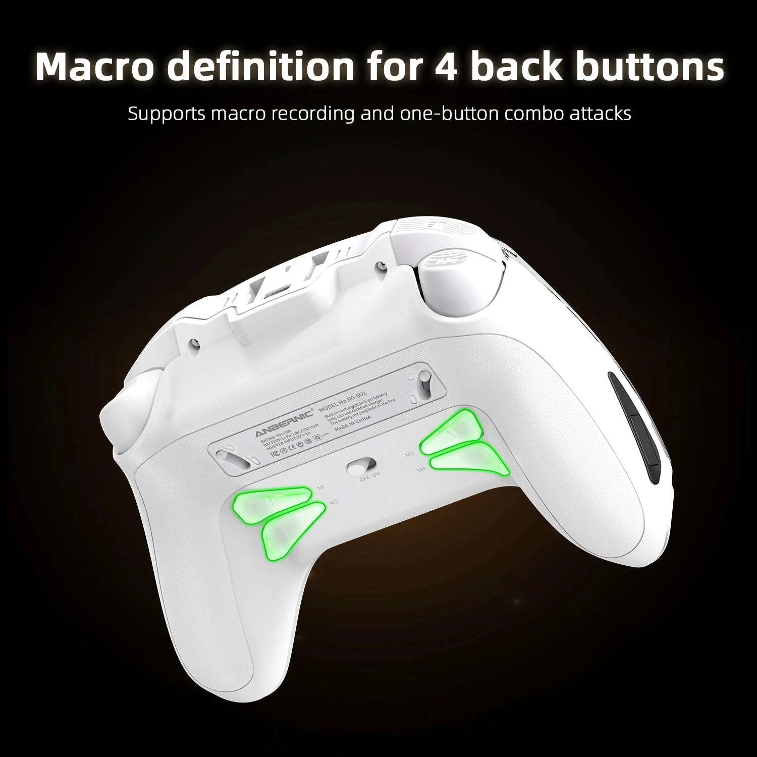 Interactive Screen Wireless Gaming Controller for PC, Steam, Linux, Android, Switch, iOS-Yellow / United States