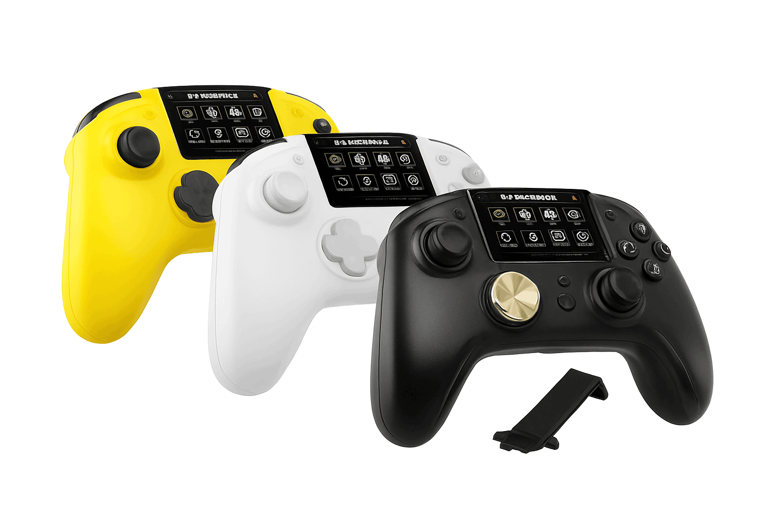 Interactive Screen Wireless Gaming Controller for PC, Steam, Linux, Android, Switch, iOS-Yellow / United States