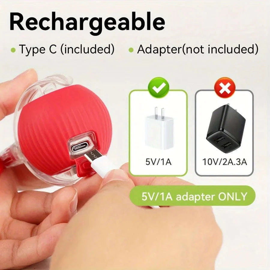 Interactive Smart Cat Toy Ball-Red Plush Ball / New Version