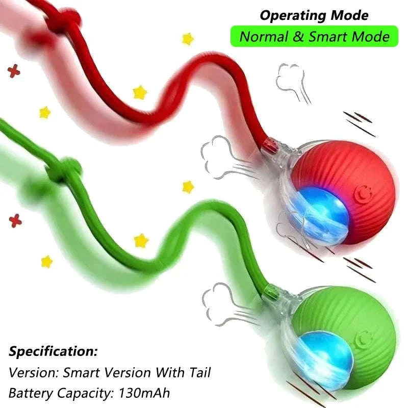 Interactive Smart Cat Toy Ball-Red Plush Ball / New Version