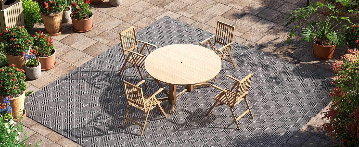 Interlocking Drainage Floor Tiles 12x12 Non-Slip Modular Mats-50pcs Black / United States