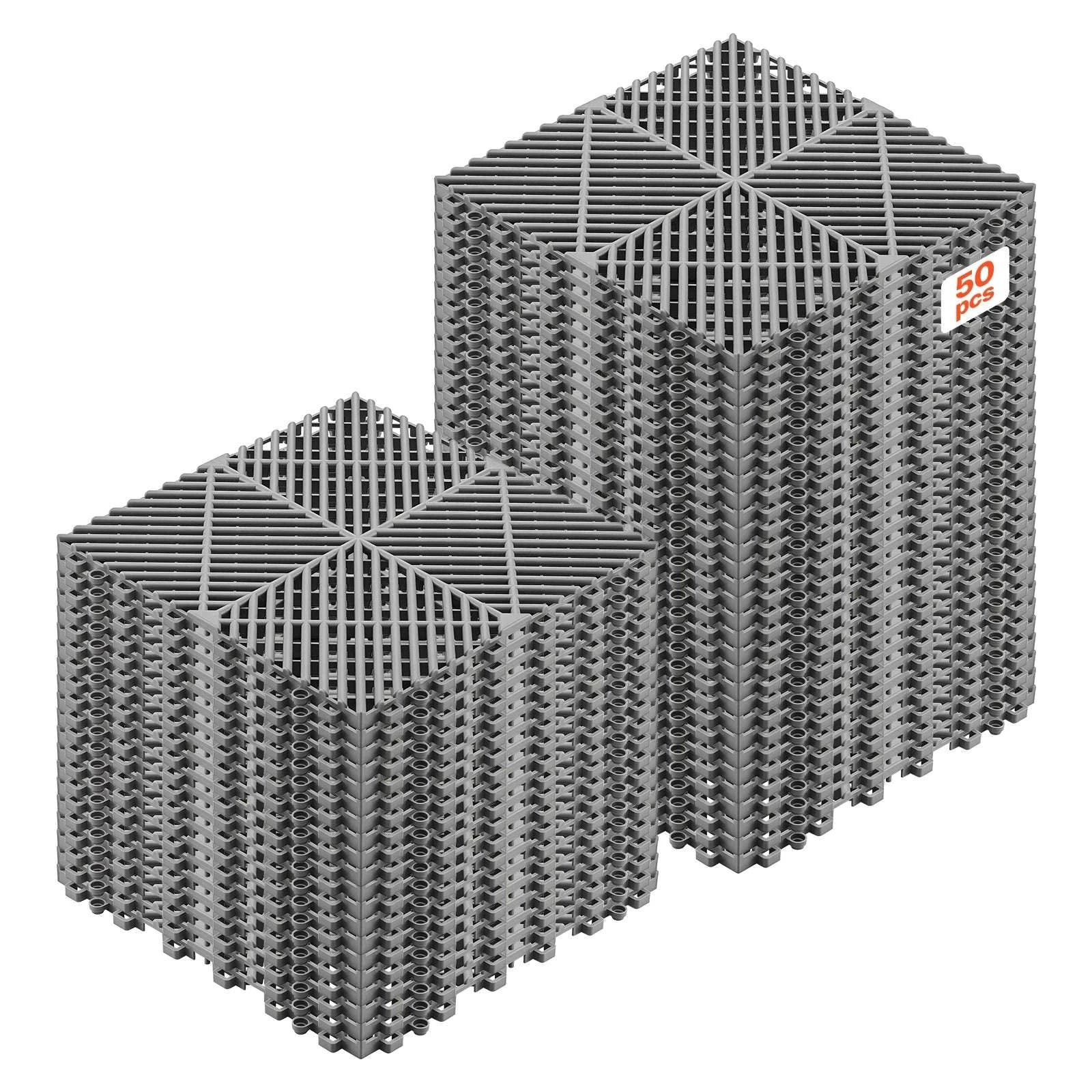 Interlocking Drainage Floor Tiles 12x12 Non-Slip Modular Mats-50pcs Black / United States