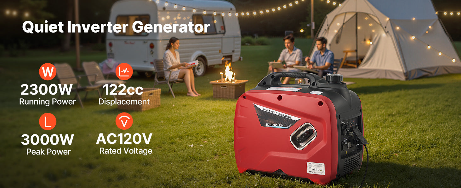 Generator invertor portabil silențios pe gaz, putere maximă 3000W