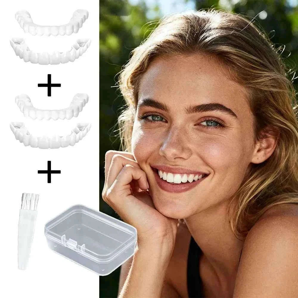 Invisible Fake Teeth Kit with Brush and Storage Box-2sets