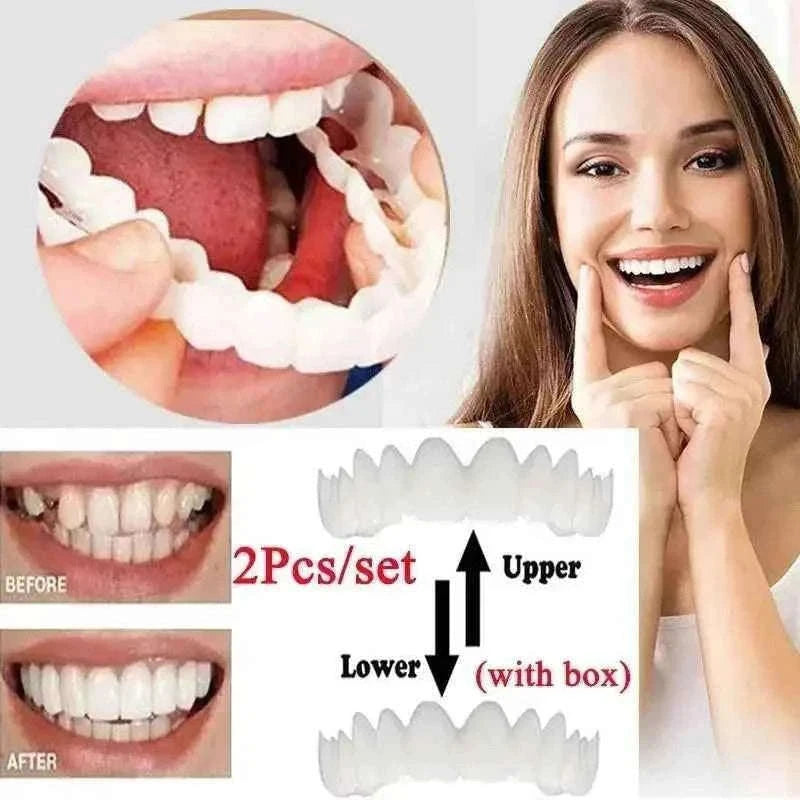 Invisible Fake Teeth Kit with Brush and Storage Box-2sets