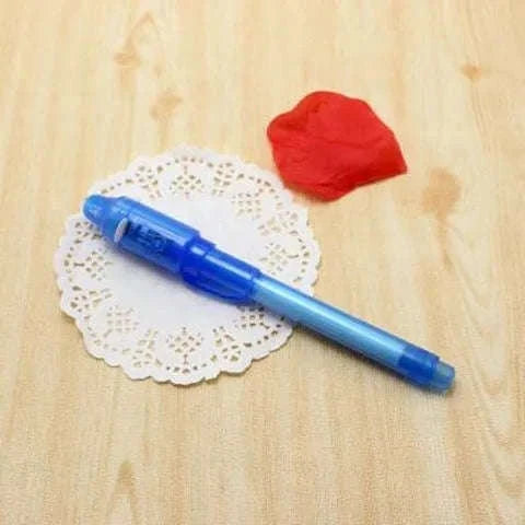 Invisible Ink Pens 4-Pack with UV Light for Secret Messages-Red