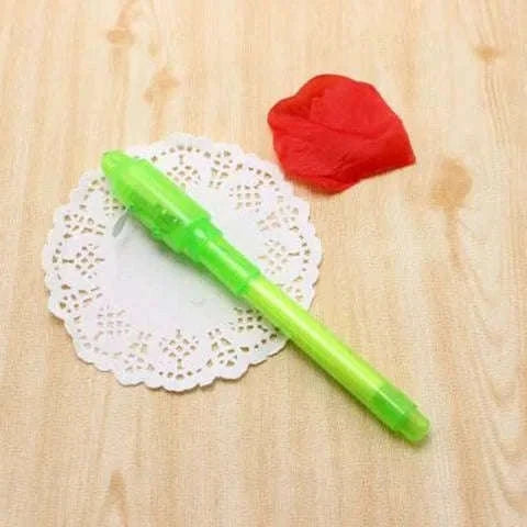 Invisible Ink Pens 4-Pack with UV Light for Secret Messages-Red