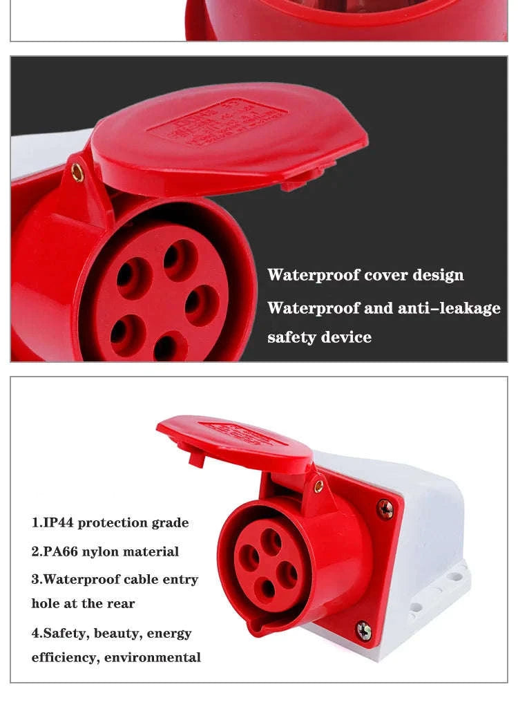 IP44 Industrial Plug and Socket Waterproof Connector-32A 3P
