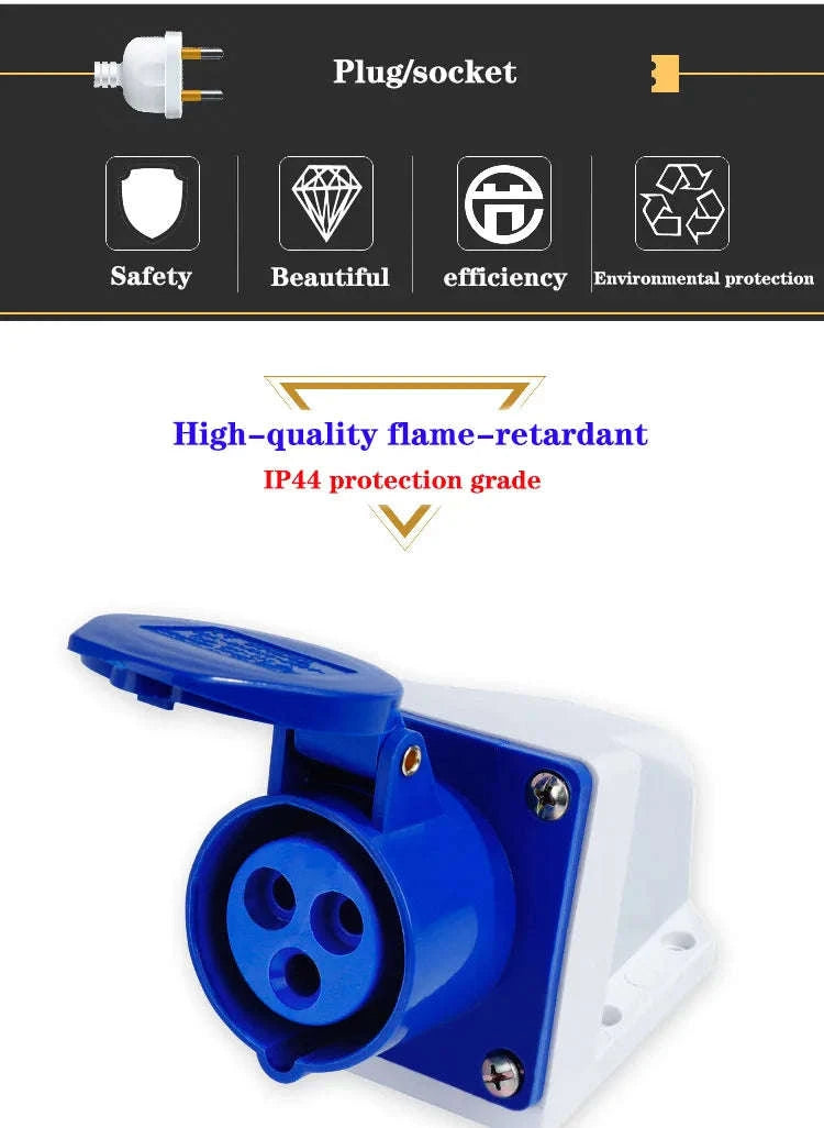 IP44 Industrial Plug and Socket Waterproof Connector-32A 3P