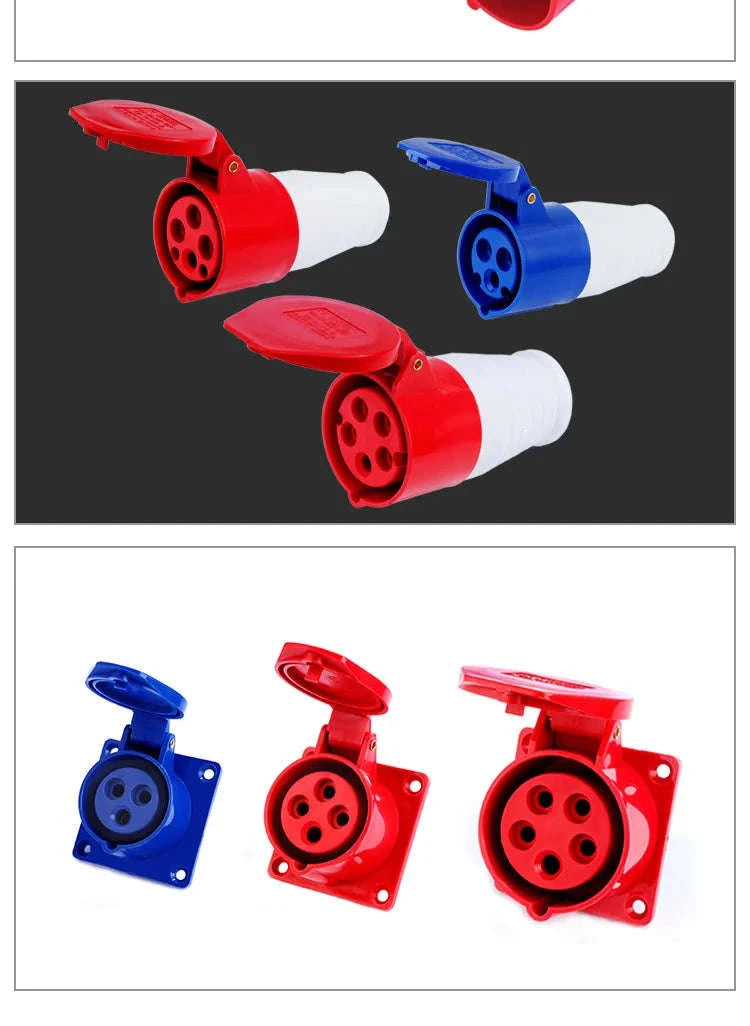 IP44 Industrial Plug and Socket Waterproof Connector-32A 3P