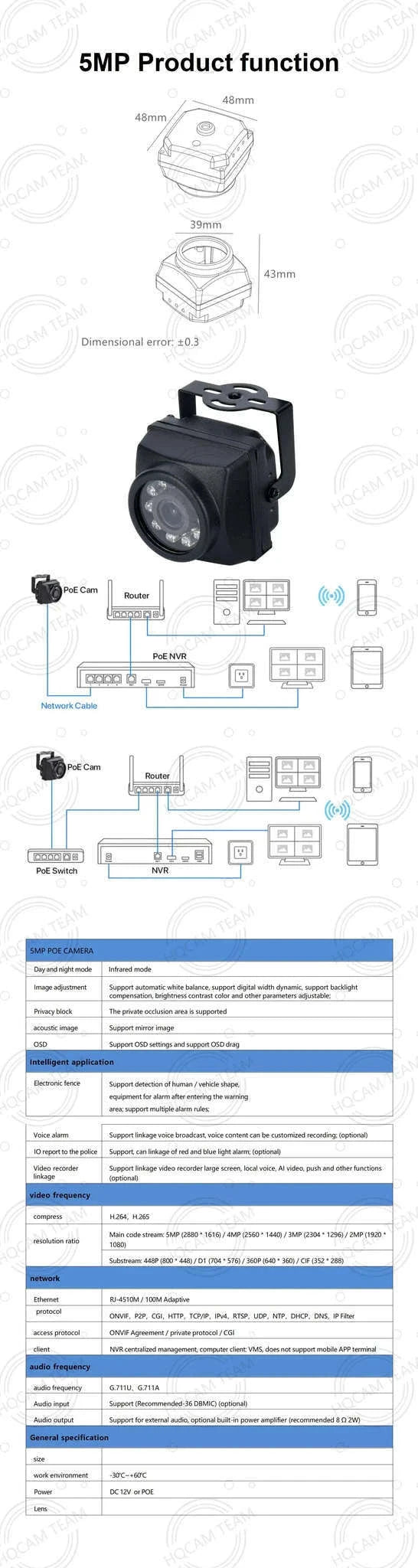 IP66 8MP POE Outdoor Security Camera with Motion Detection-8mp / 3.6mm lens