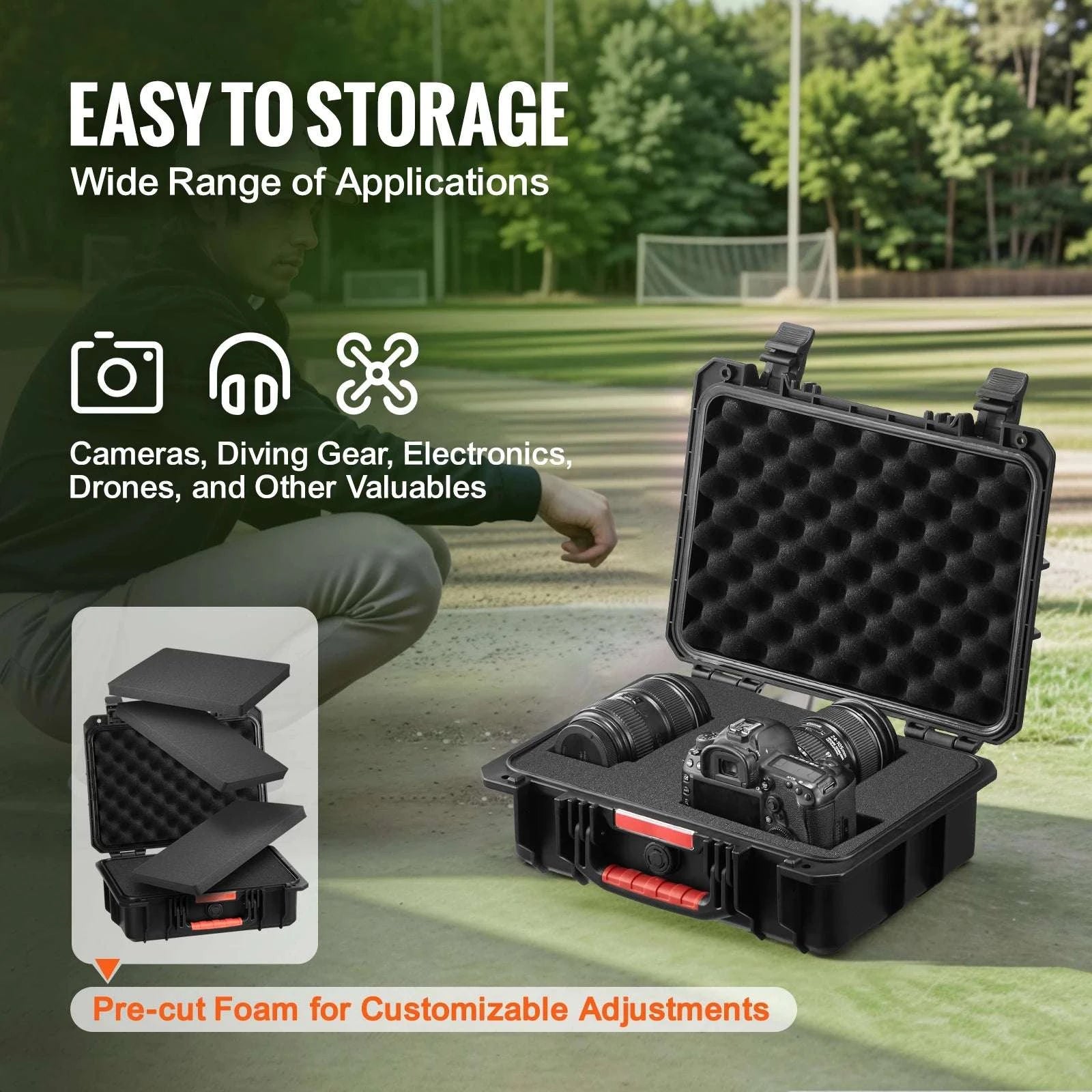 IP67 Waterproof Hard Case with Custom Foam & Secure Lock Design-1.6 cu.ft 2 Handles / United States
